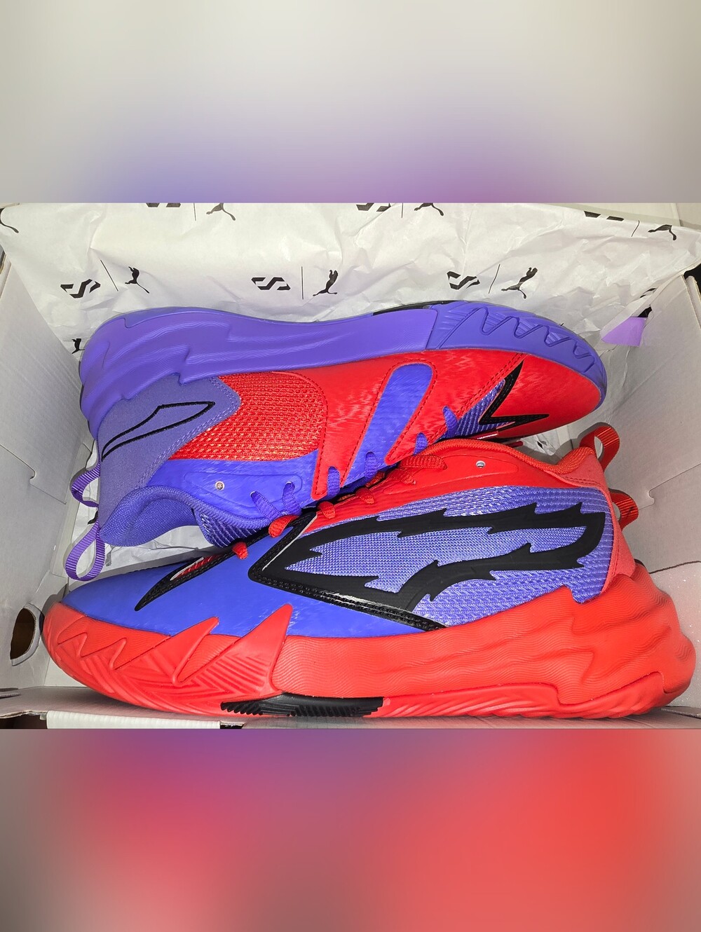 Puma Red and Purple Chunky Runner Sneakers